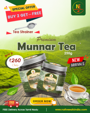 Munnar Tea Powder 250g Combo Offer – Buy 2 Get Free Tea Strainer